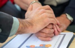 Handshake or strategic partnership graphic